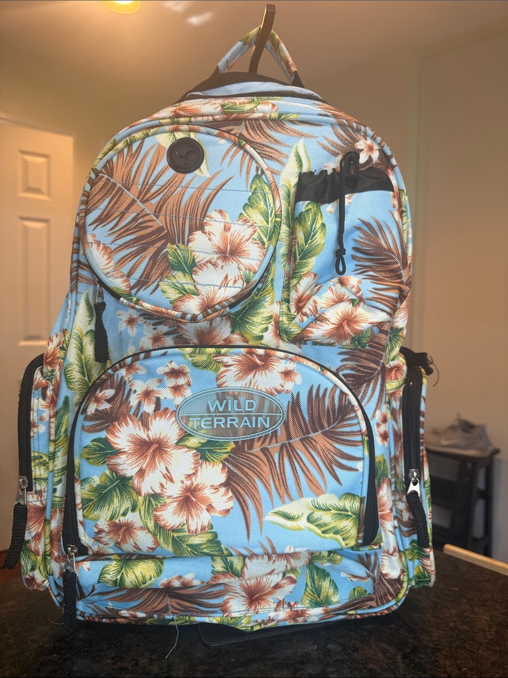 Men's Light Blue Tropical Backpack